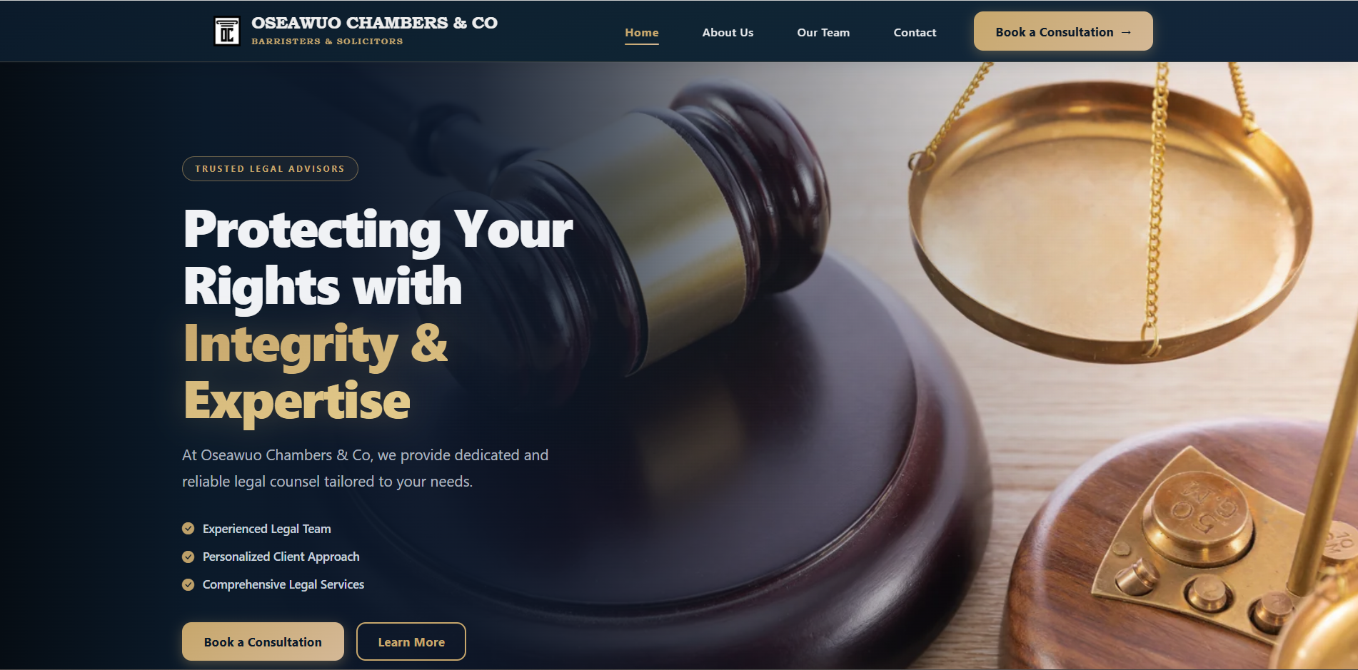 Oseawuo Chambers Law Firm Website